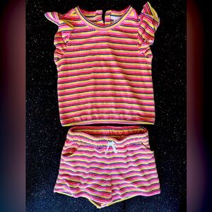 Janie and Jack girls size 8 2 piece terry stripe set in perfect condition